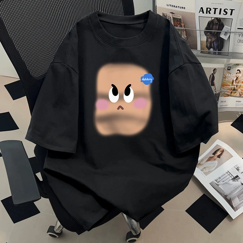 jtrt美式复古卡通图案印花短袖T恤女夏男女休闲宽松显瘦高街上衣