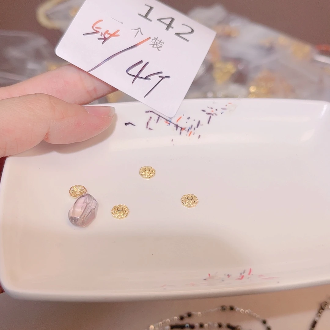 水晶珠宝半成品银S925镀金镶嵌142