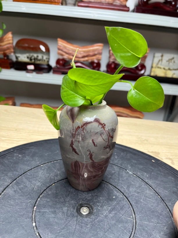 广西天然国画石 花瓶 笔筒