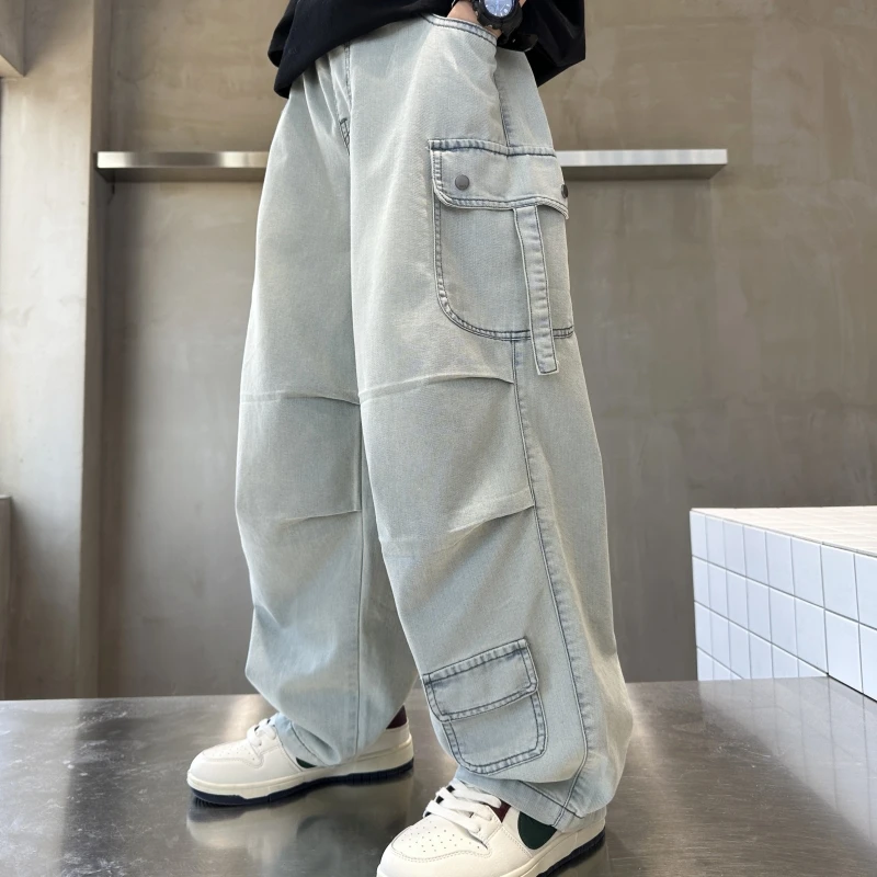 童装儿童春装宽松直筒牛仔裤中大童男童春秋款韩版裤子洋气百搭潮