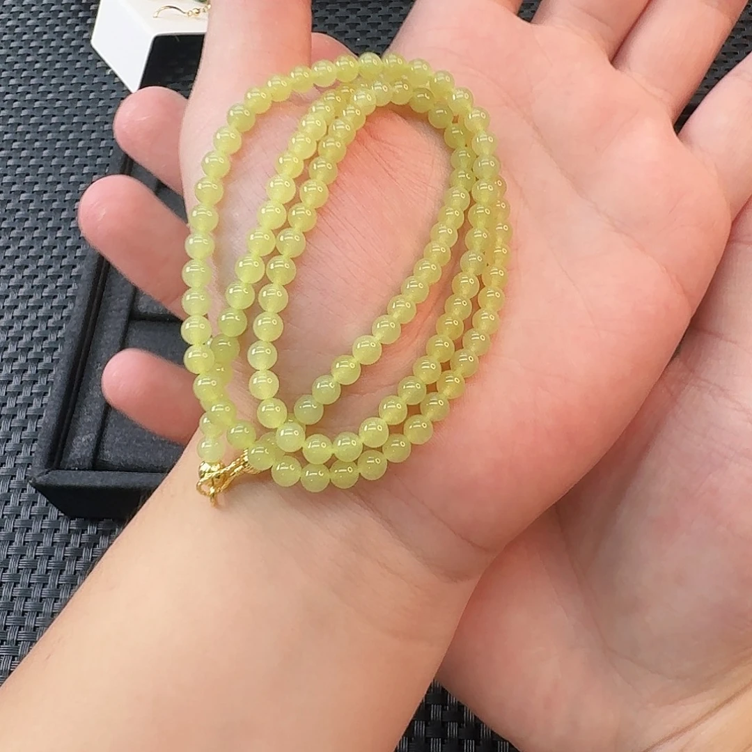 和田玉未镶嵌颈饰冰黄口5m万能链