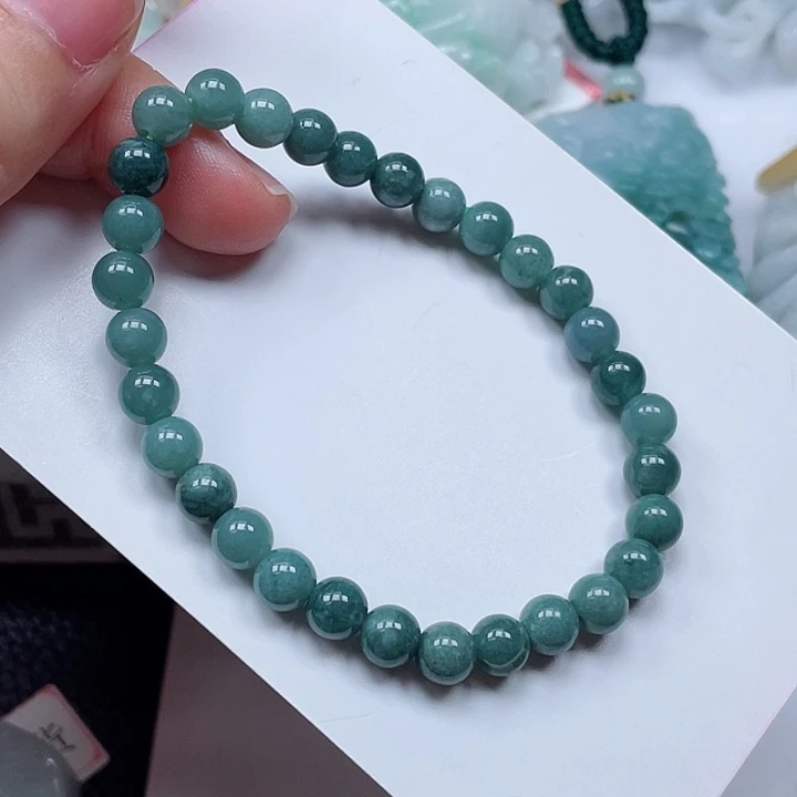 翡翠未镶嵌颈饰卡6mm