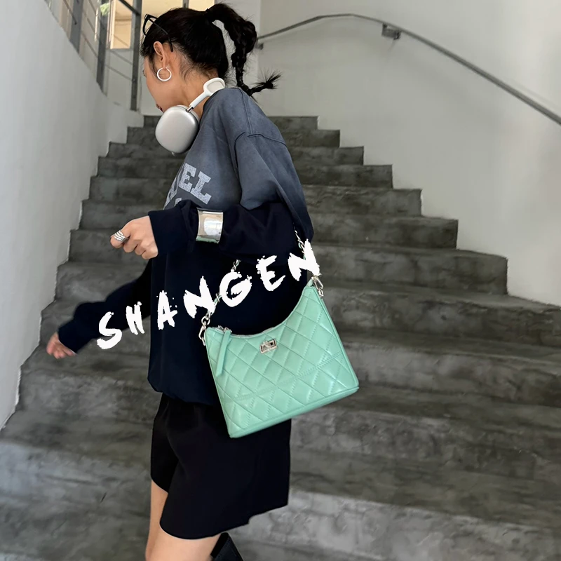 【母亲节礼物】SK-92651-冰绿-23*9*19轻奢时尚女士新款单肩斜挎包