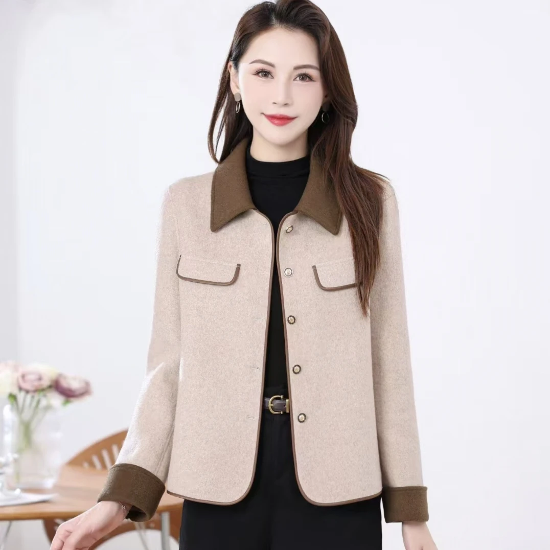 2025时尚百搭潮流减龄显瘦款羊毛外套