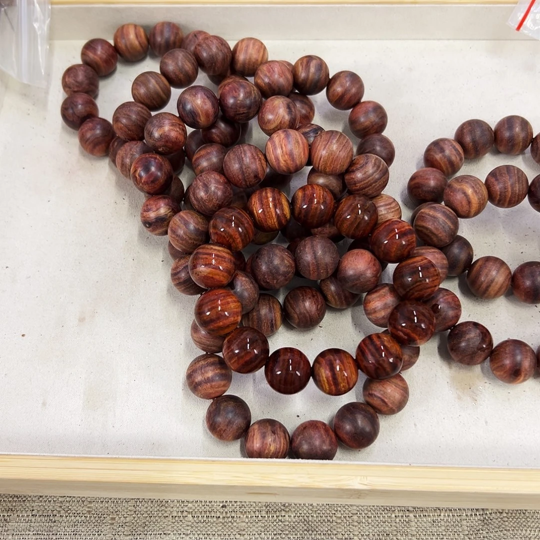 黄花梨/降香黄檀手串/手链18mm圆珠初抛无胶无腊