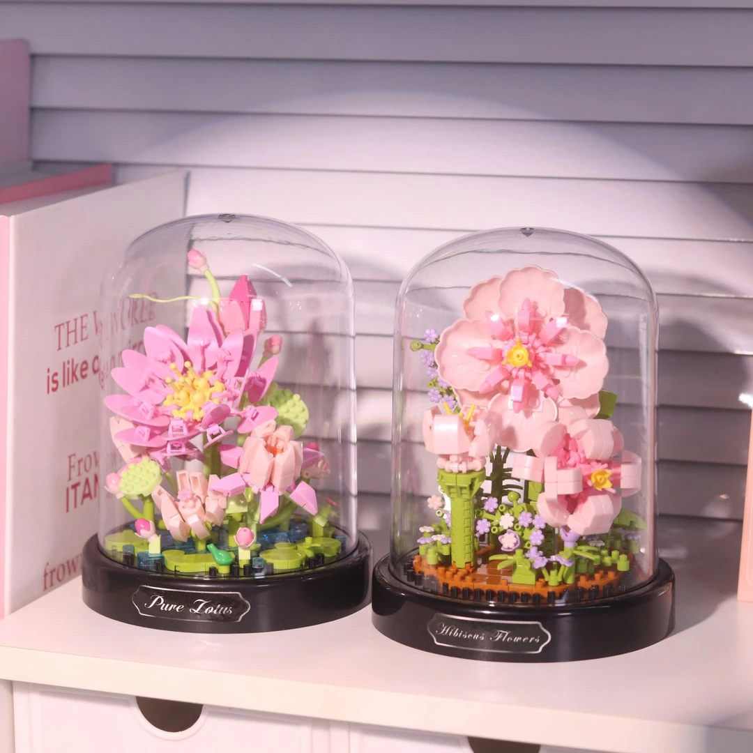 积木花教师节送老师手工礼物创意摆件益智拼装玩具女生高颜值礼物