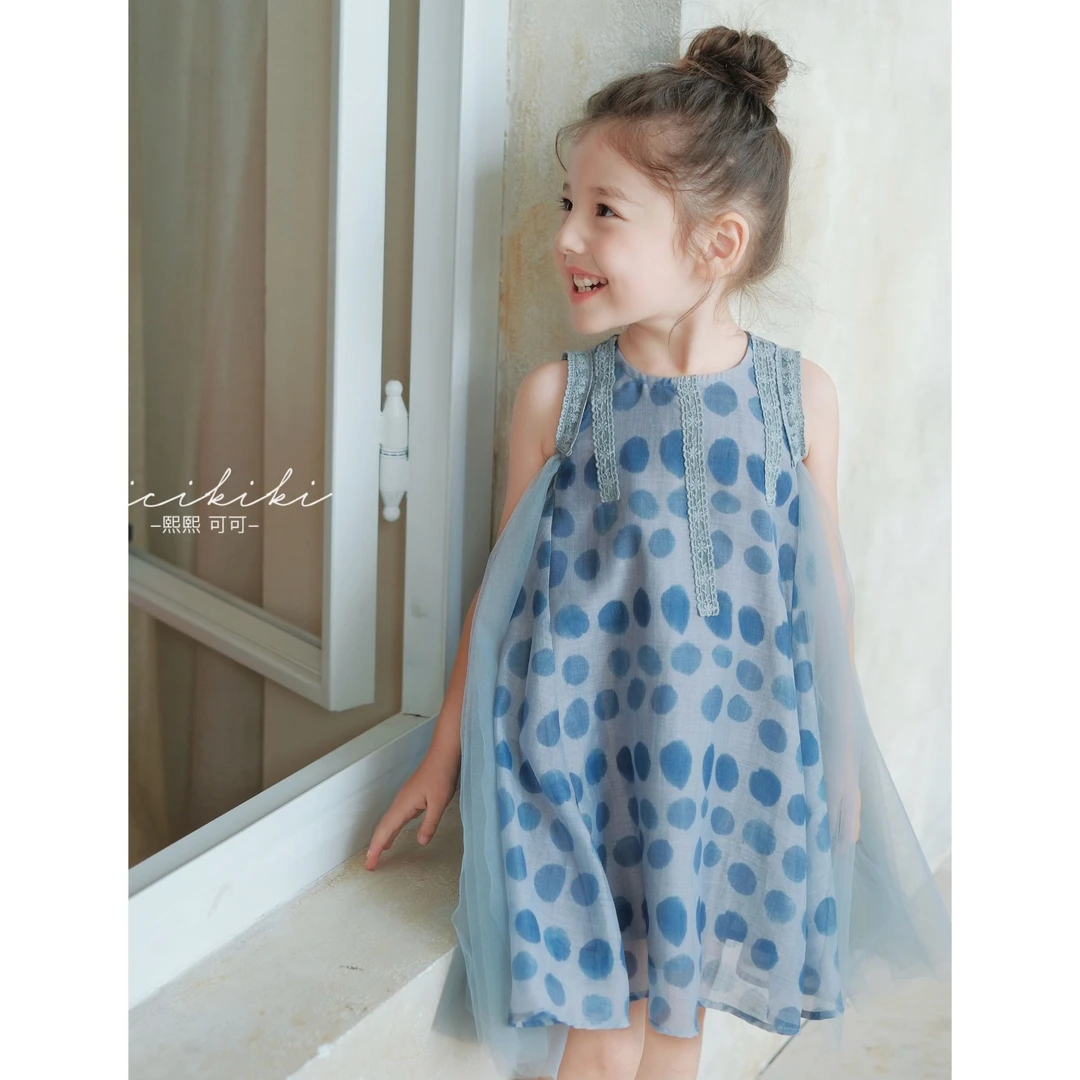 【娜点】2025新款女童夏季波点气质洋气连衣裙 熙熙可可LYQ2521 N