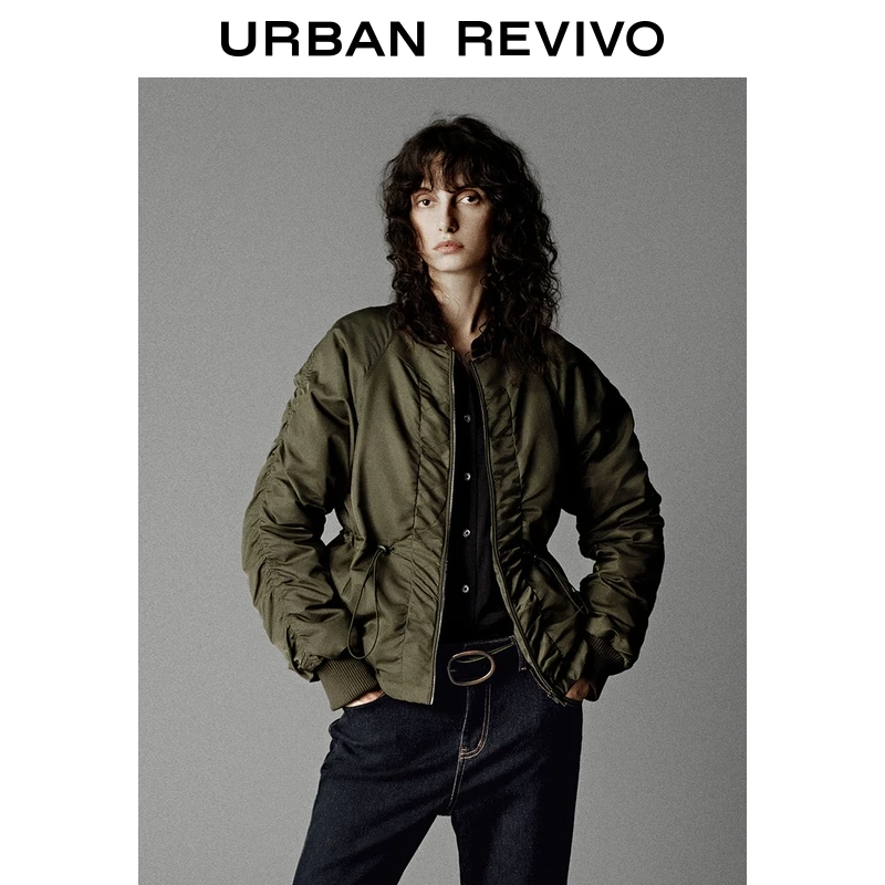 UR2025冬季新款女装流光风抽绳拉链羽绒服UWG150101+