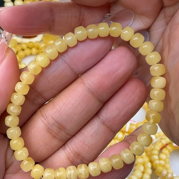 手链蜜蜡未镶嵌白花老型手串