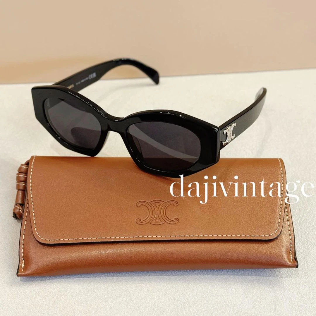 未使用 Celine/思琳 大吉中古/Celine瑟琳4023黑银墨镜