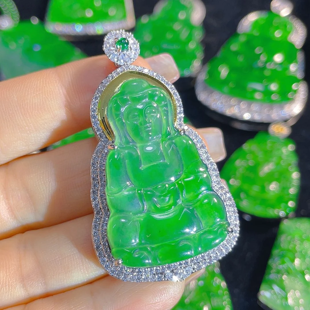 翡翠未镶嵌颈饰天然