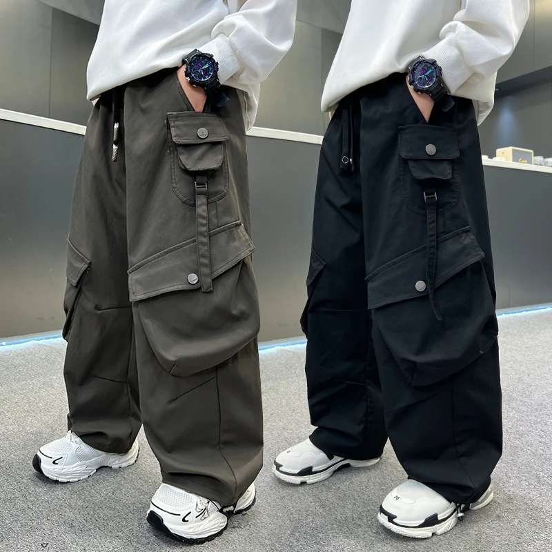 男童春秋工装裤2025新款中大童秋装宽松休闲裤子儿童装韩版长裤潮