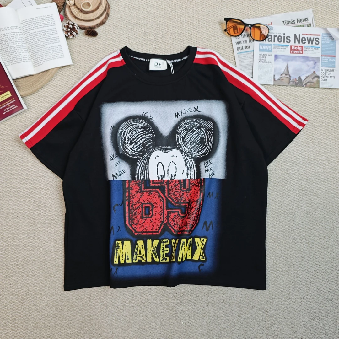 【伊人风尚服饰推荐】2025春季新款时尚卡通印花短袖T恤9940