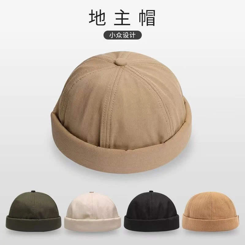 冬季圆顶原创设计字母四季棉帽子复古渔夫帽贝雷帽画家纯色