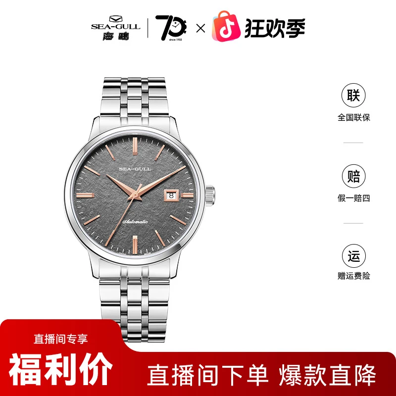 海鸥手表男款机械表男士手表太行山商务腕表国民6165A