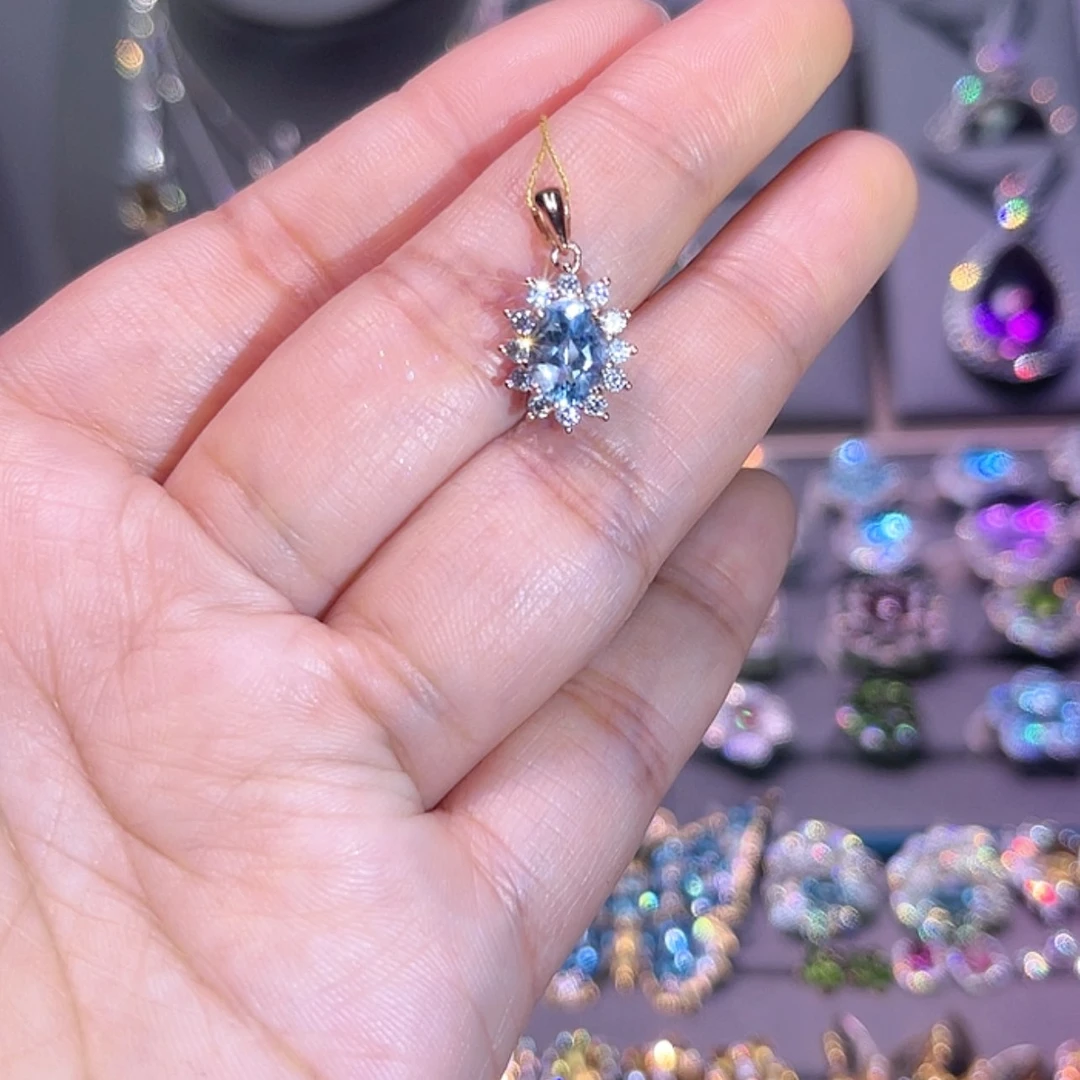 【闪购商品】托帕石吊坠(赠链)银S925镶嵌