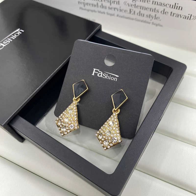 合金高端菱形双拼耳钉（38007）