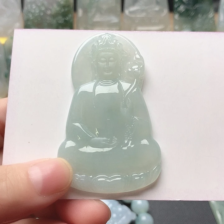 翡翠未镶嵌吊坠(不含链)素衣观音
