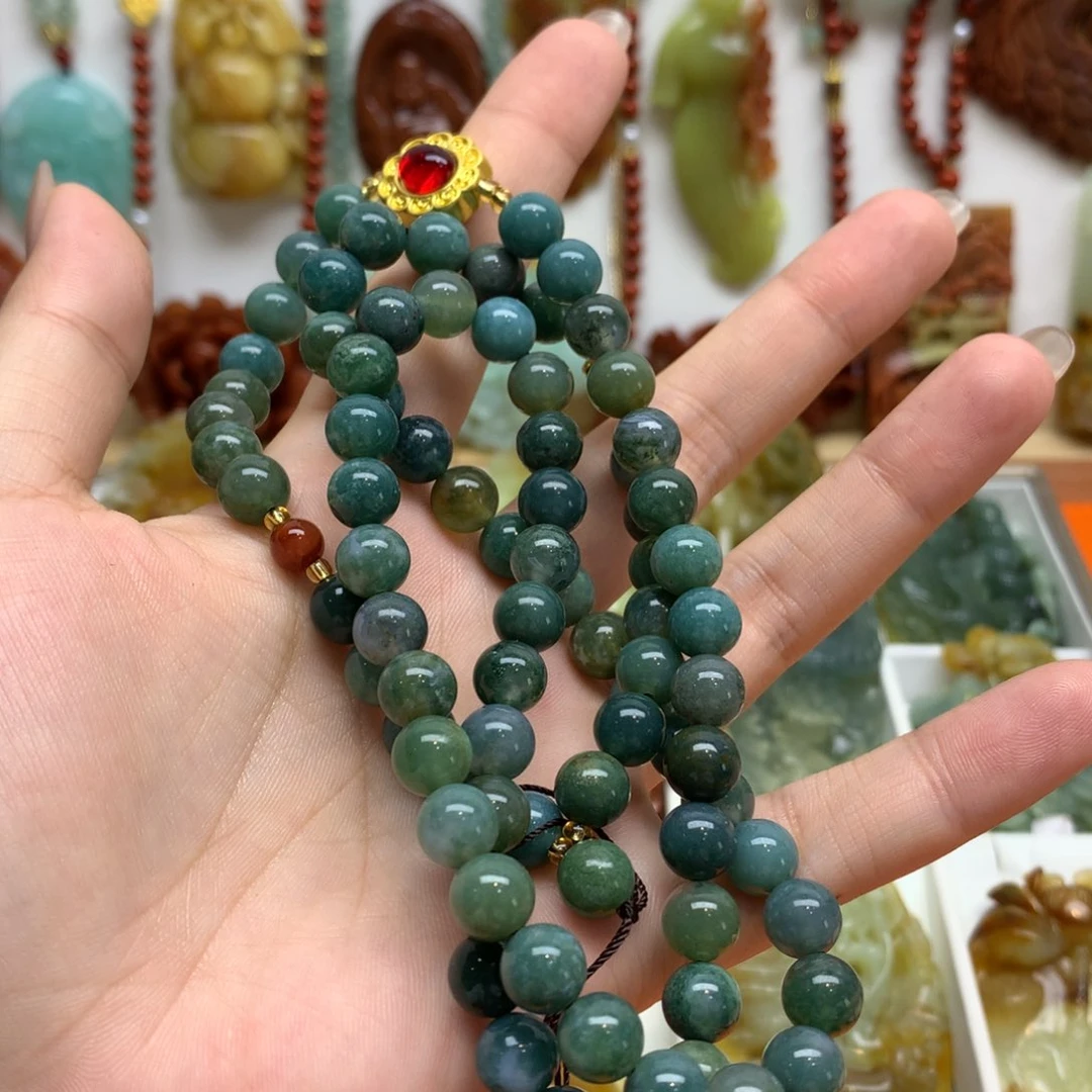 蛇纹石玉未镶嵌颈饰宝*蓝