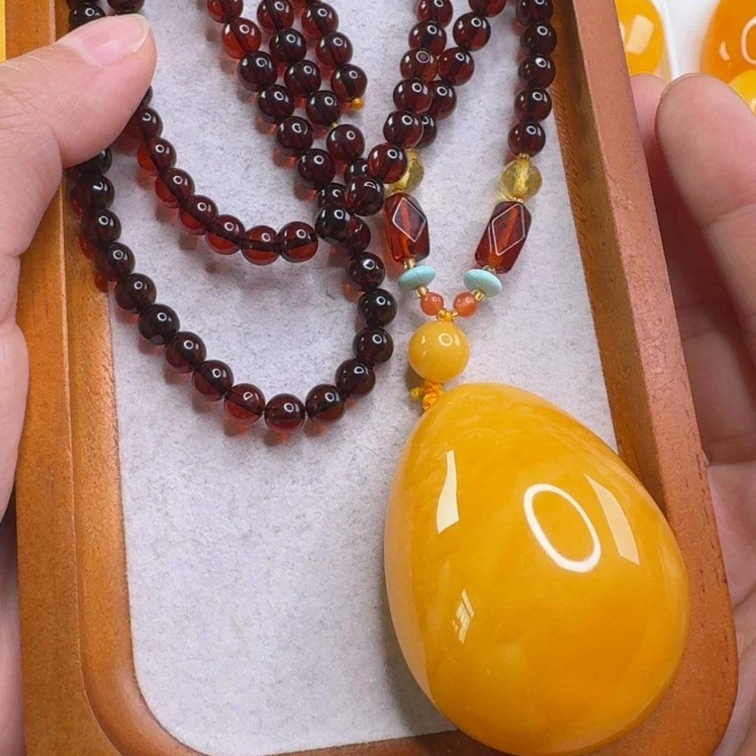 蜜蜡毛衣链未镶嵌