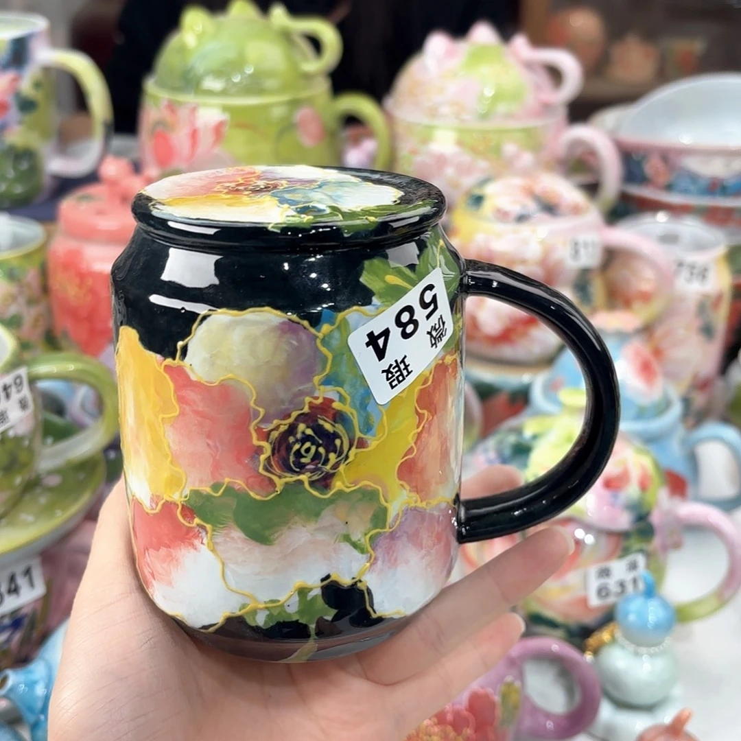 景德镇手绘高温釉下彩陶瓷茶具