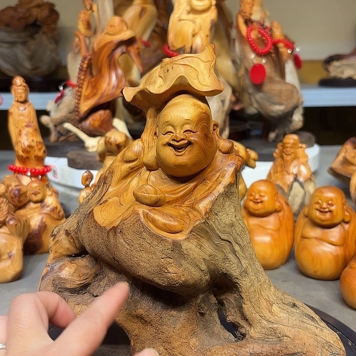柏木太行崖柏弥勒佛