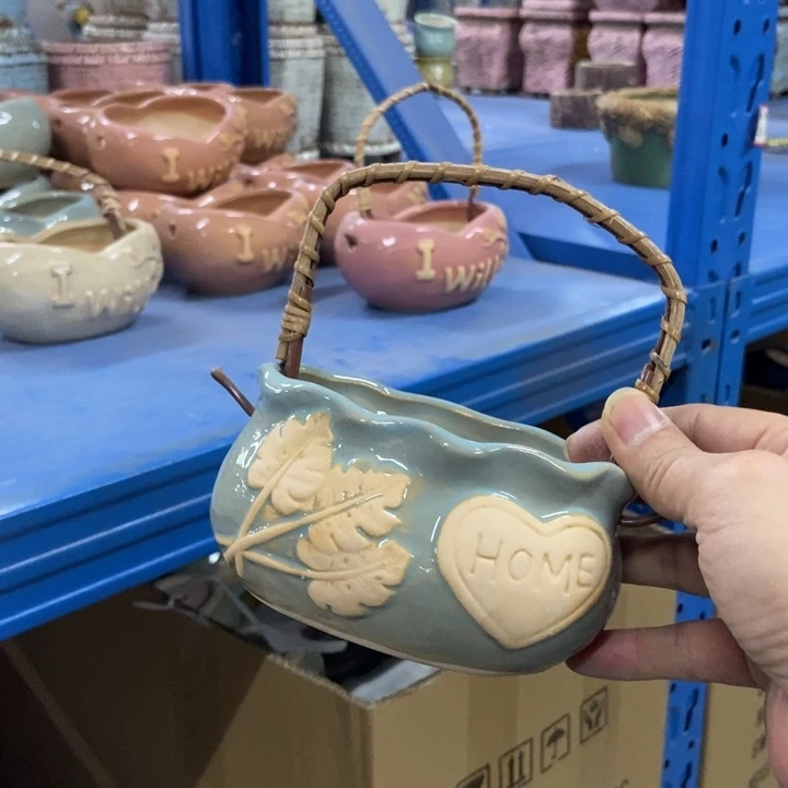 陶瓷花盆单场满9.9发12*8*7