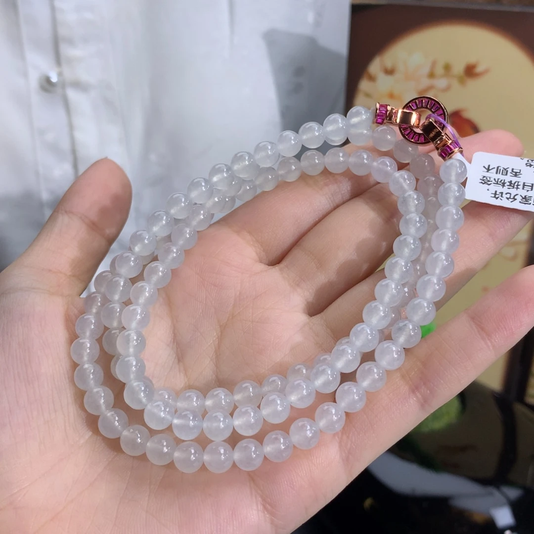 未镶嵌手链翡翠卡6.0冰胶白冰项链