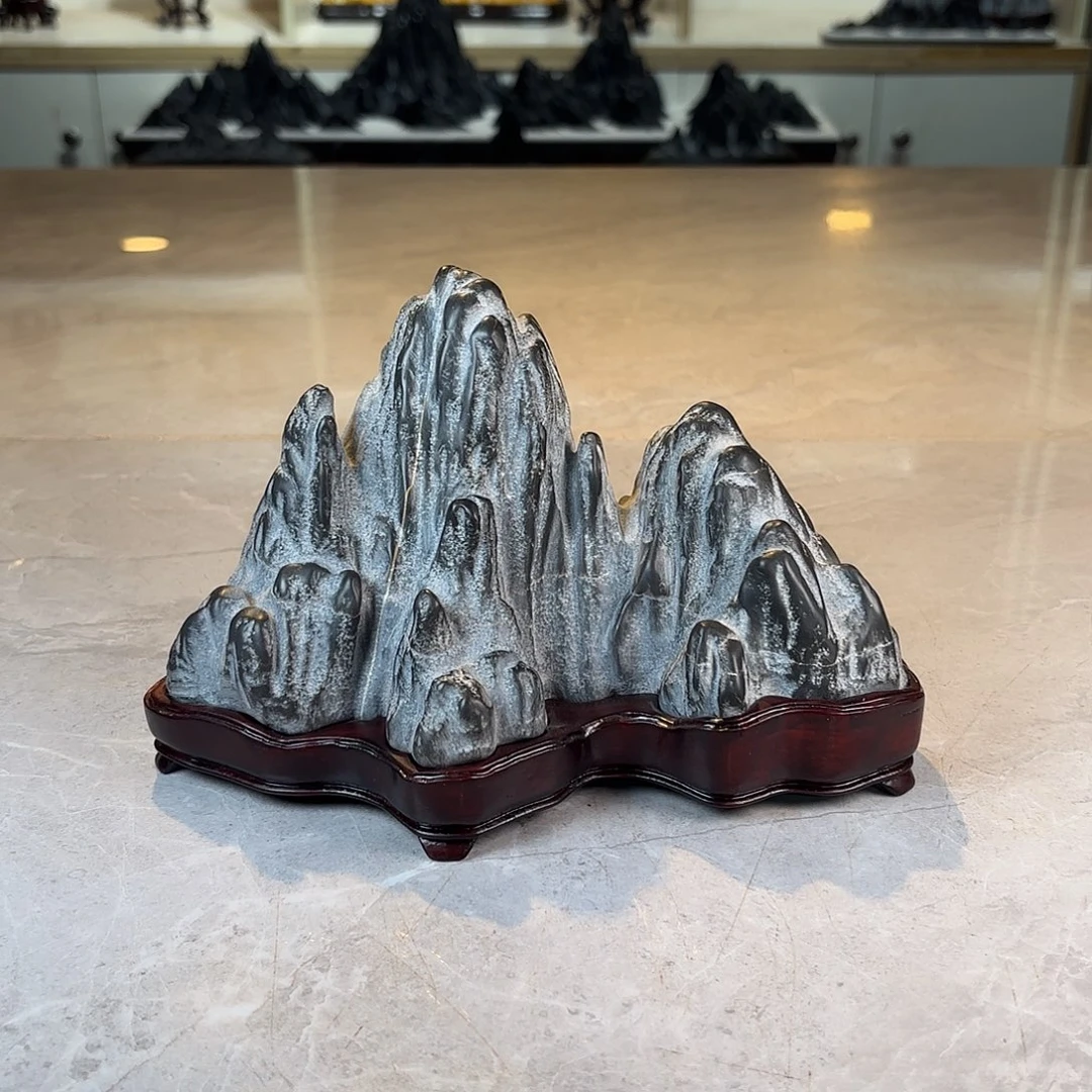 用***3陶灵璧石手工雕刻奇石摆件