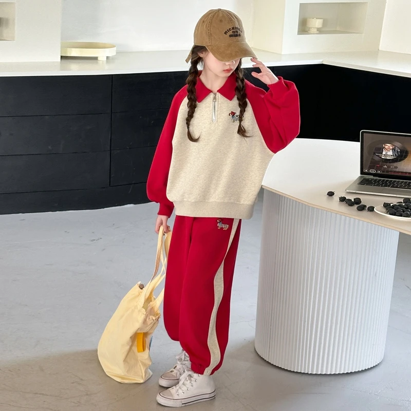 MK&UR.BV女童套装2025新款儿童洋气卫衣大童女孩韩版春秋款两件套