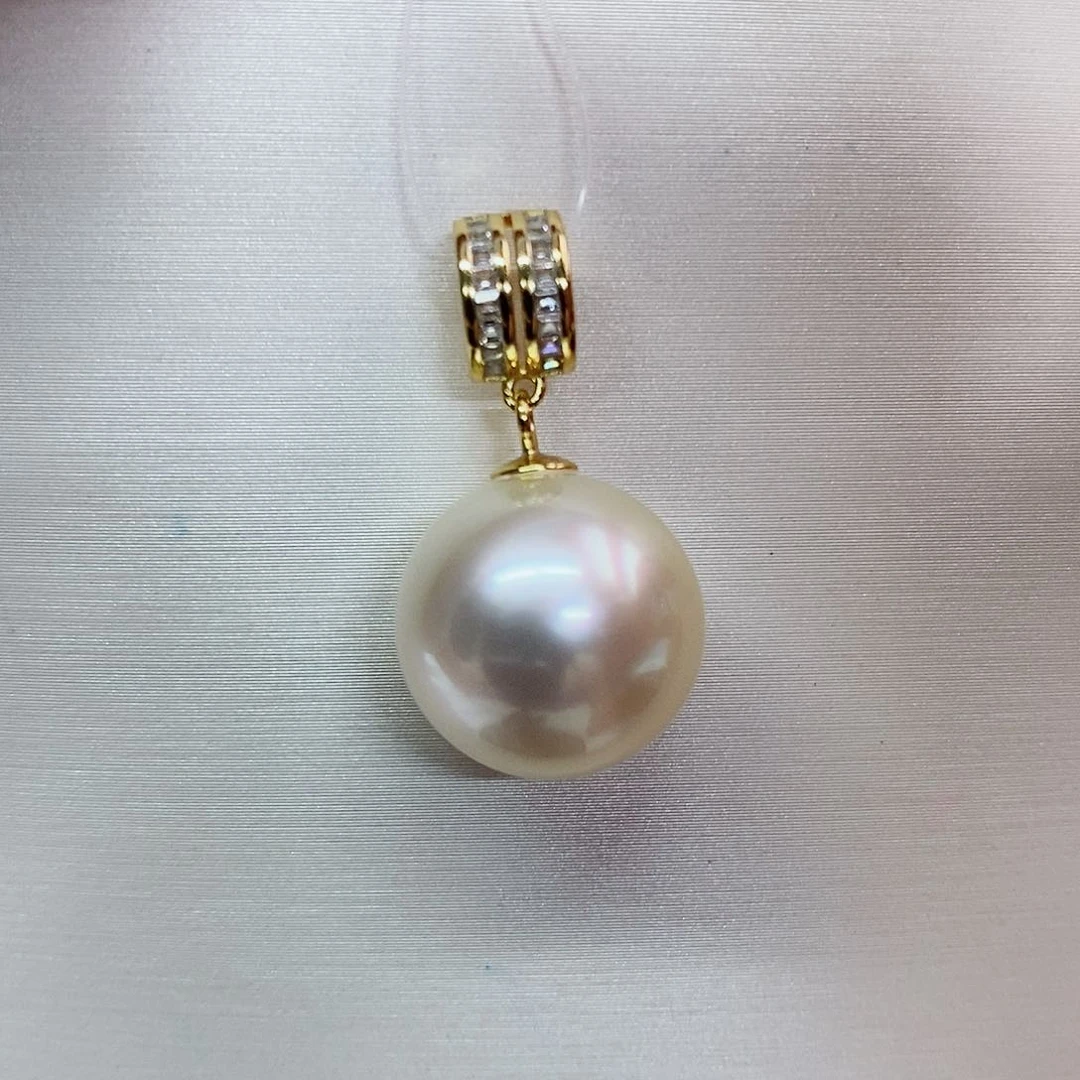 吊坠(不含链)银S925镶嵌海水珍珠13-14