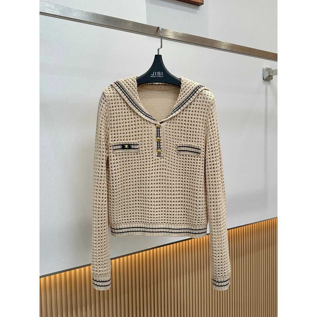 JISI  早秋海军领针织长袖上衣-MZ25525J