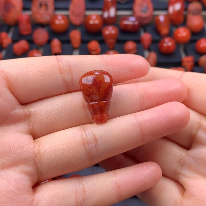 南红玛瑙未镶嵌火焰纹奶嘴三通14.5MM
