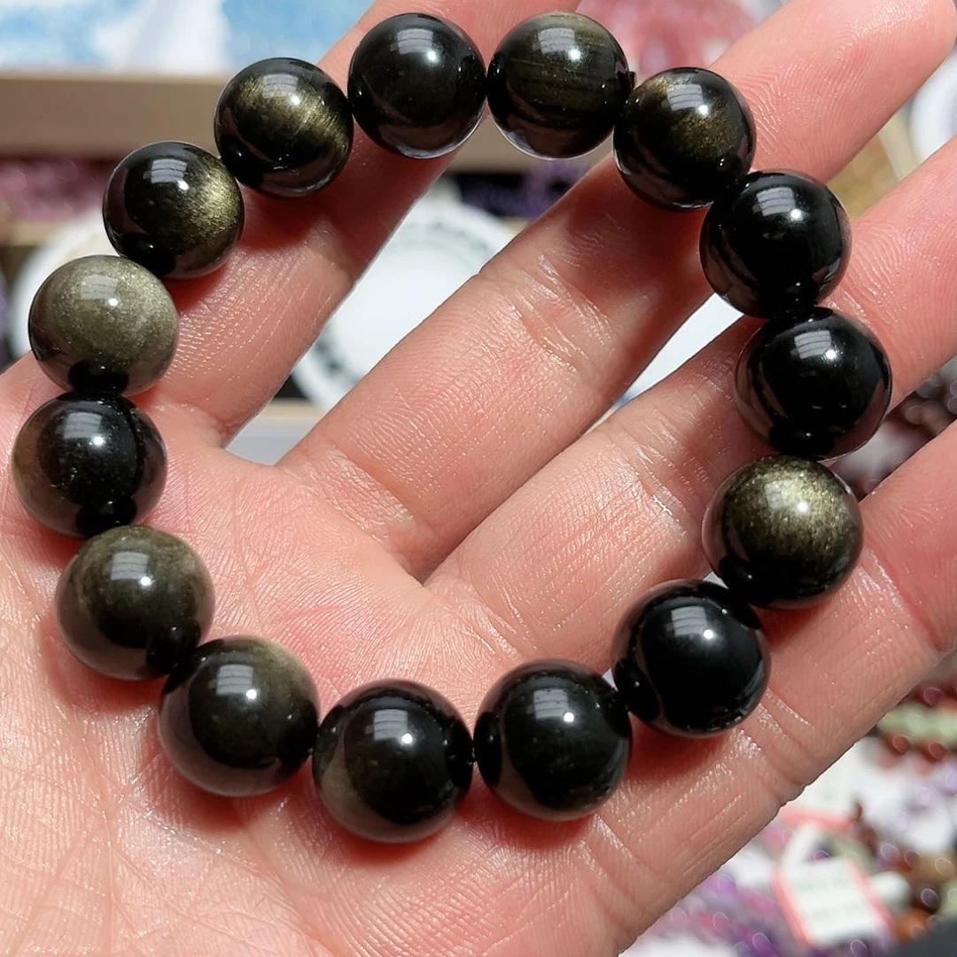 水晶手链未镶嵌金曜石14mm