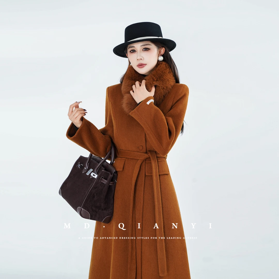 MD定制·杨千亿【若隐若现】2025冬季休闲时尚百搭宽松羊毛大衣外套