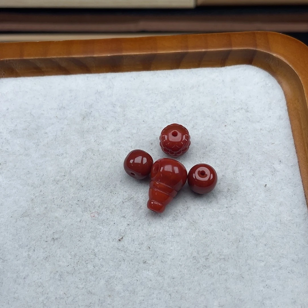 南红玛瑙22号 三通套装未镶嵌咖***道