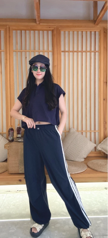 雪儿品集-条纹工装裤