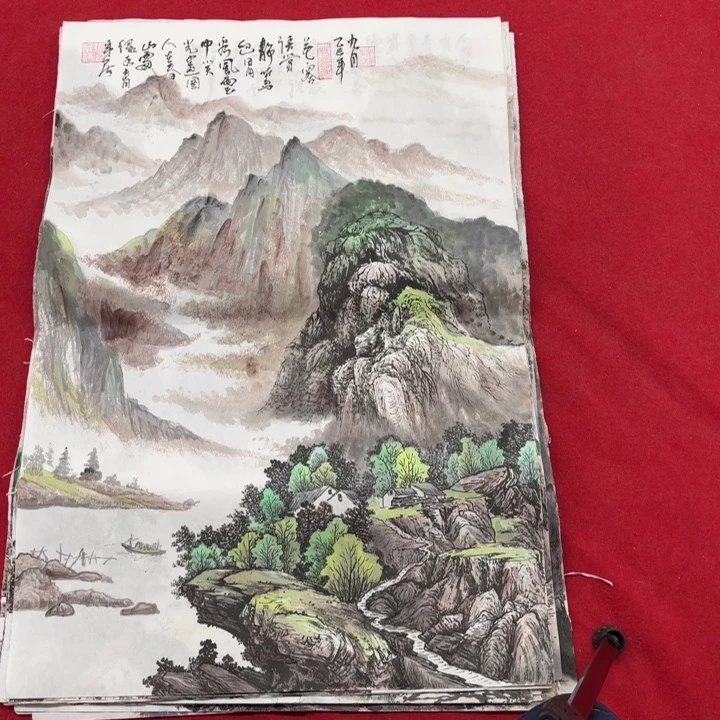 国画花鸟等图案为一体的大型