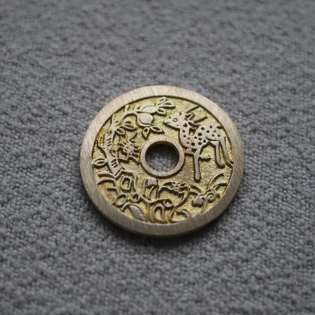 融德钱工坊五福背寿喜现代复刻工艺品45.78mm