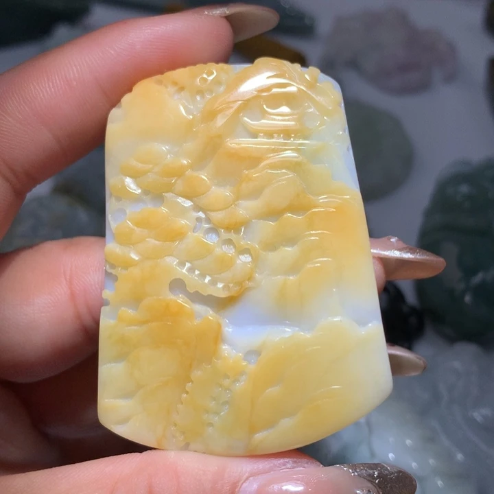 翡翠未镶嵌颈饰保真天然A货翡翠