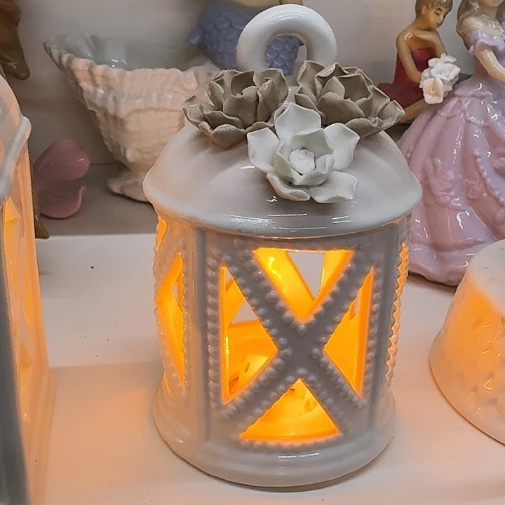 光***芒陶微瑕手工捏花提灯