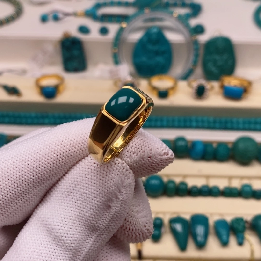 18K金镶嵌绿松石珠宝奇石535