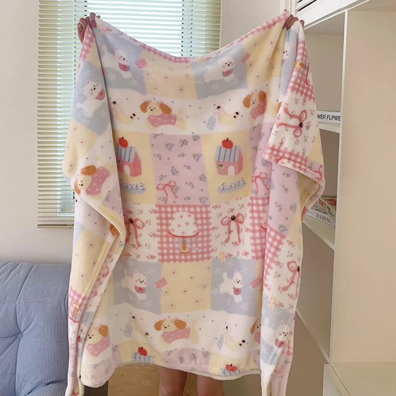 牛奶绒薄毯办公室午睡空调毛毯披肩空调小被子学生单人休闲毯盖L