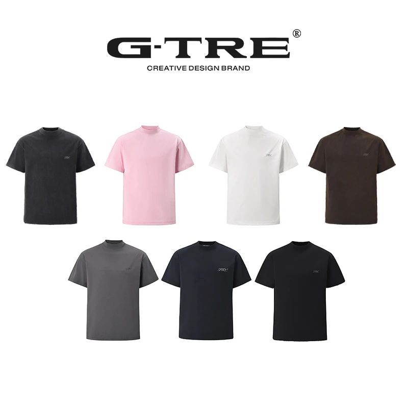 G-TRE 限定Logo 水洗T恤纯色情侣阔版百搭