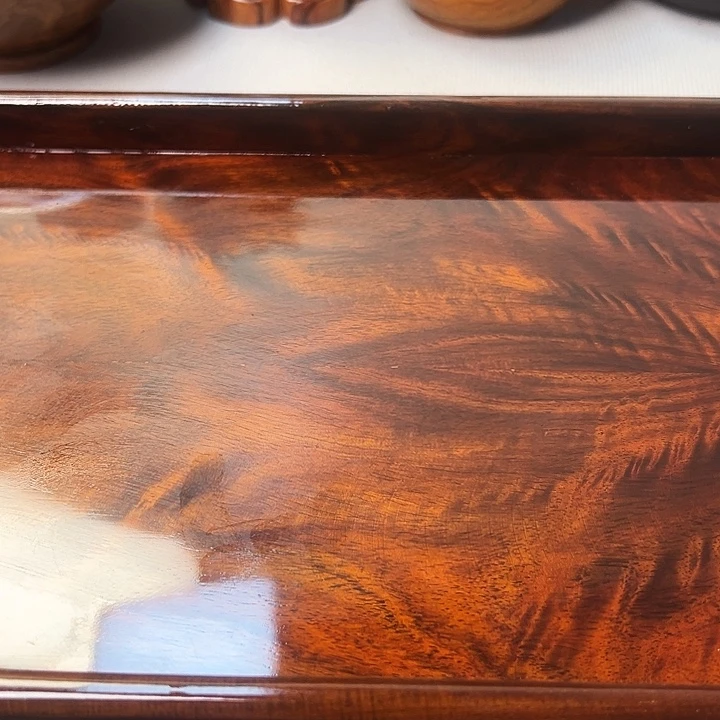 沈**.老挝大红酸枝茶盘一个