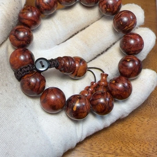 黄花梨/降香黄檀心***帮全陈化老料把件串