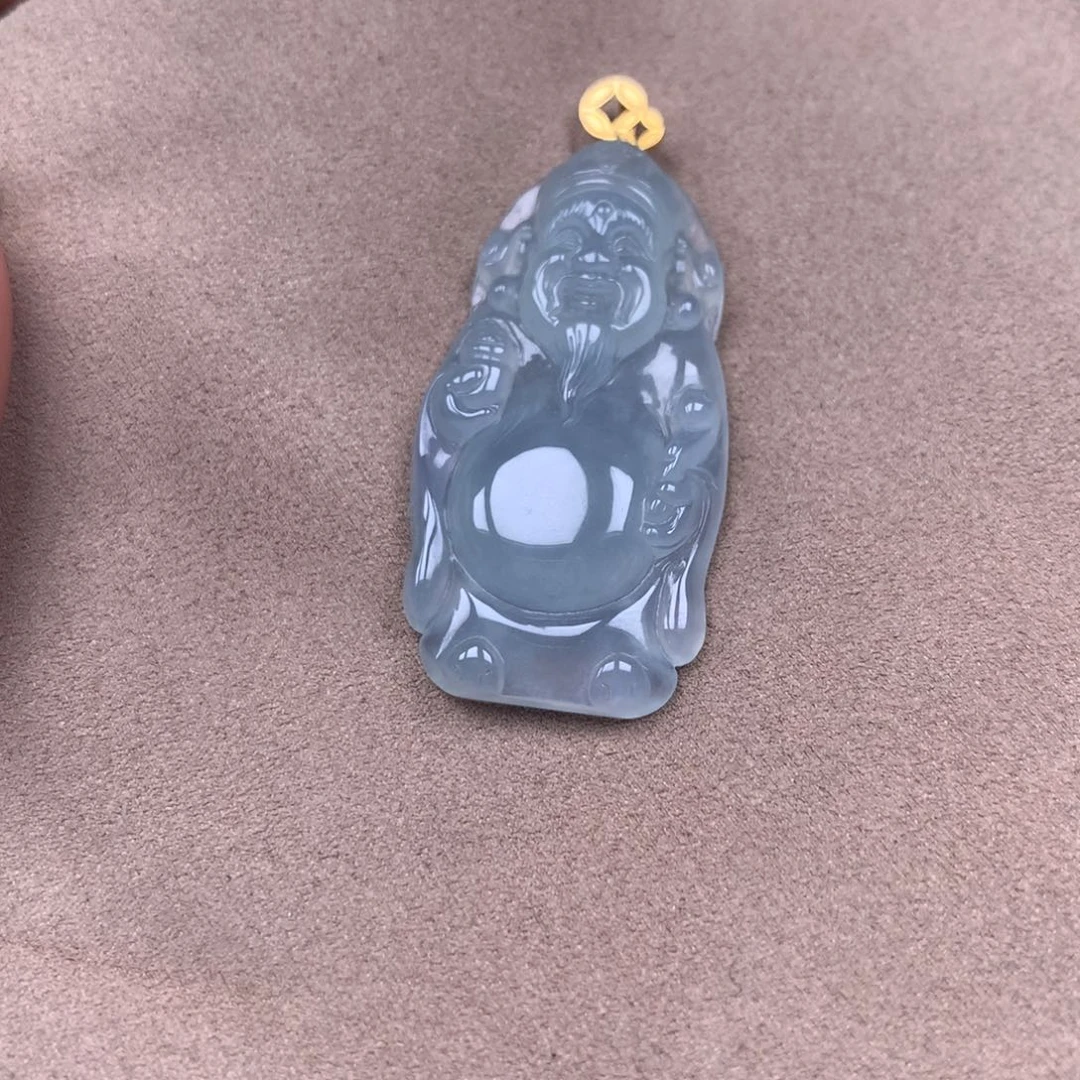 翡翠18K金镶嵌颈饰缅甸翡翠A货