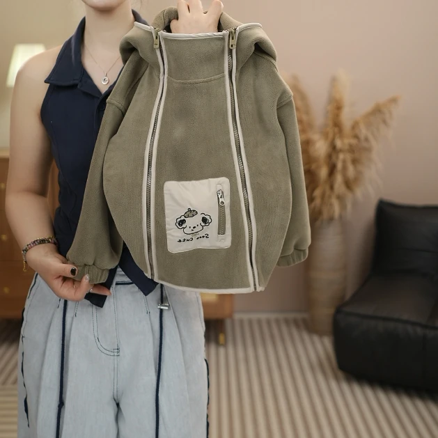 【Yusoon】2025秋冬儿童百搭时尚男童绿色双拉链可爱休闲奥利绒套装