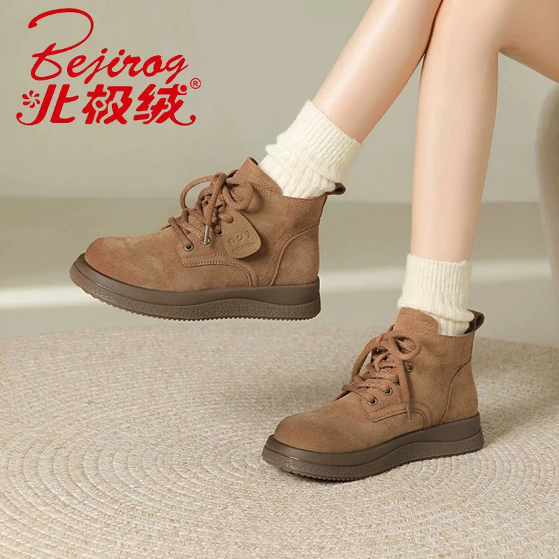 爆款学生短靴新款秋冬季英伦休闲复古马丁鞋子百搭系带软皮舒适靴