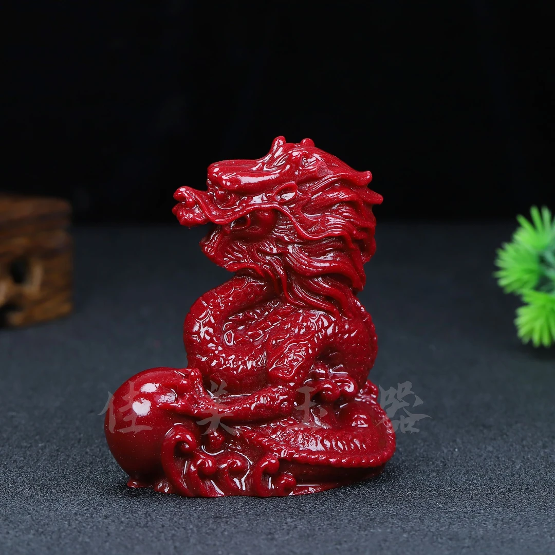天然辰砂盘龙龙龙龙摆件